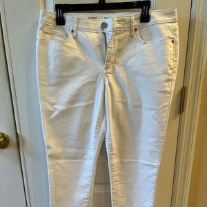 ana (A New Approach) Midrise Skinny Jeans Distressed Bottom White Size 10